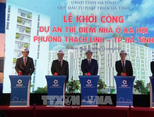 Phó Thủ tướng Vương Đình Huệ phát lệnh khởi công dự án nhà ở xã hội tại Hà Tĩnh 